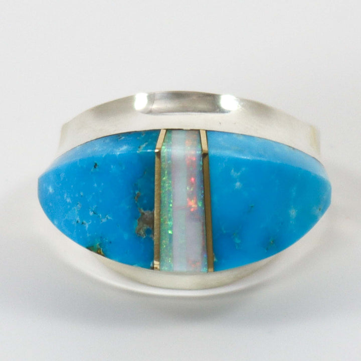 Turquoise and Opal Ring