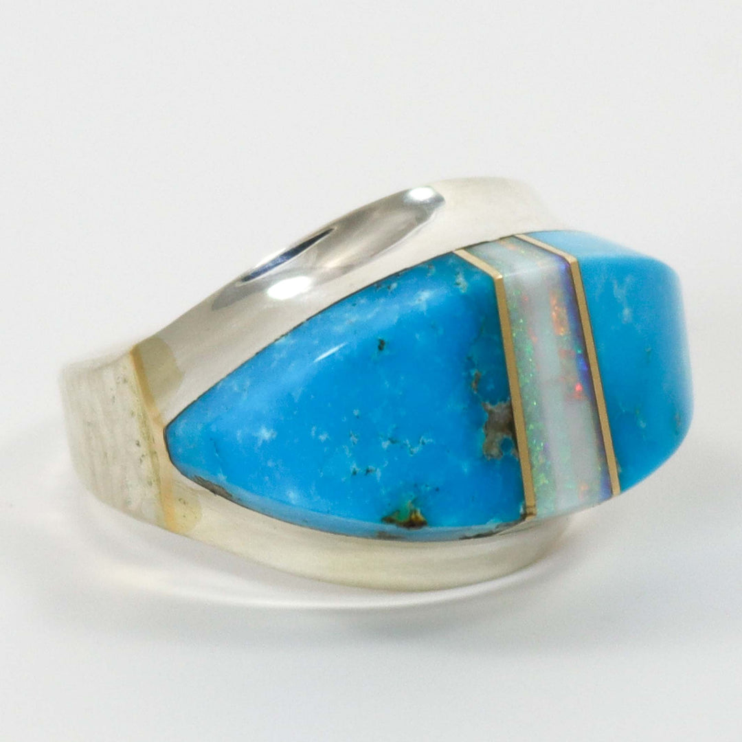 Turquoise and Opal Ring