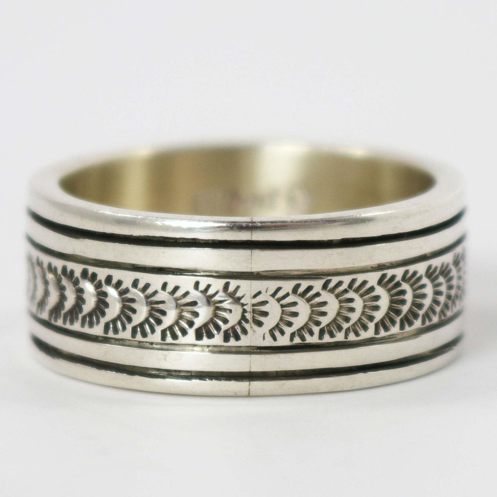 Stamped Silver Ring by Gilbert Begay - Garland's