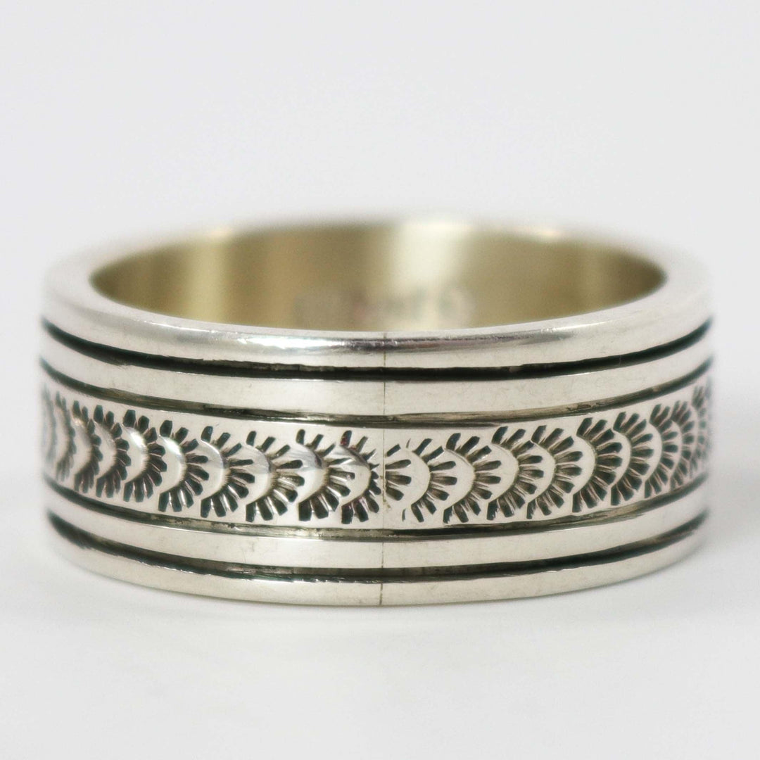 Stamped Silver Ring by Gilbert Begay - Garland's