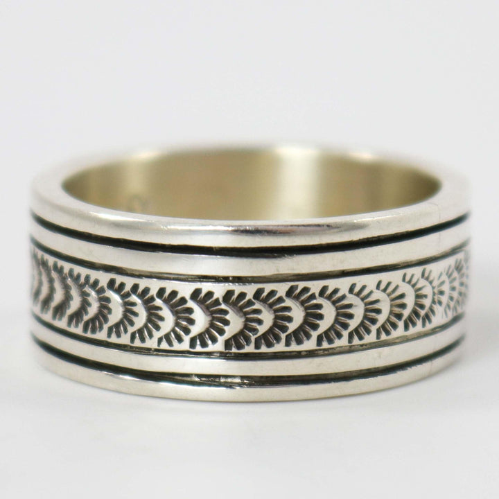 Stamped Silver Ring by Gilbert Begay - Garland's