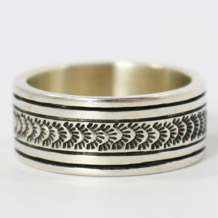 Stamped Silver Ring by Gilbert Begay - Garland's
