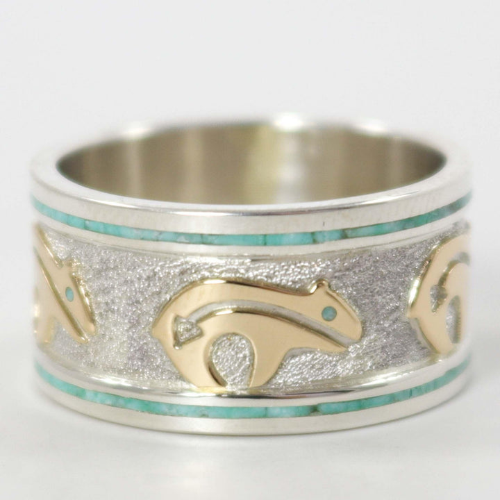 Gold on Silver Bear Ring