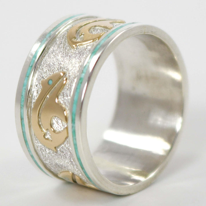 Gold on Silver Bear Ring