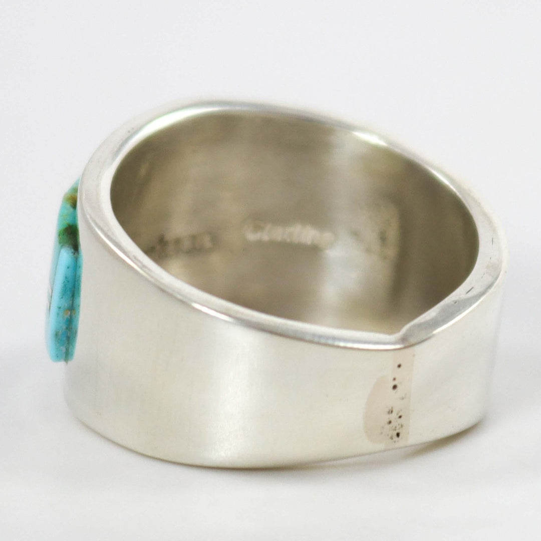 Turquoise and Coral Inlay Ring