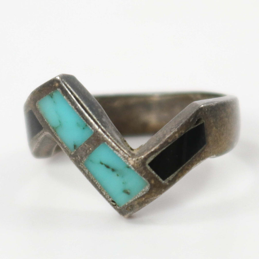 Sterling Silver Turquoise/Gaspéite Five Stone Ring Sterling Silver Turquoise/Gaspéite Five Stone Ring