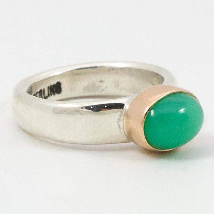 Chrysoprase and Gold Ring