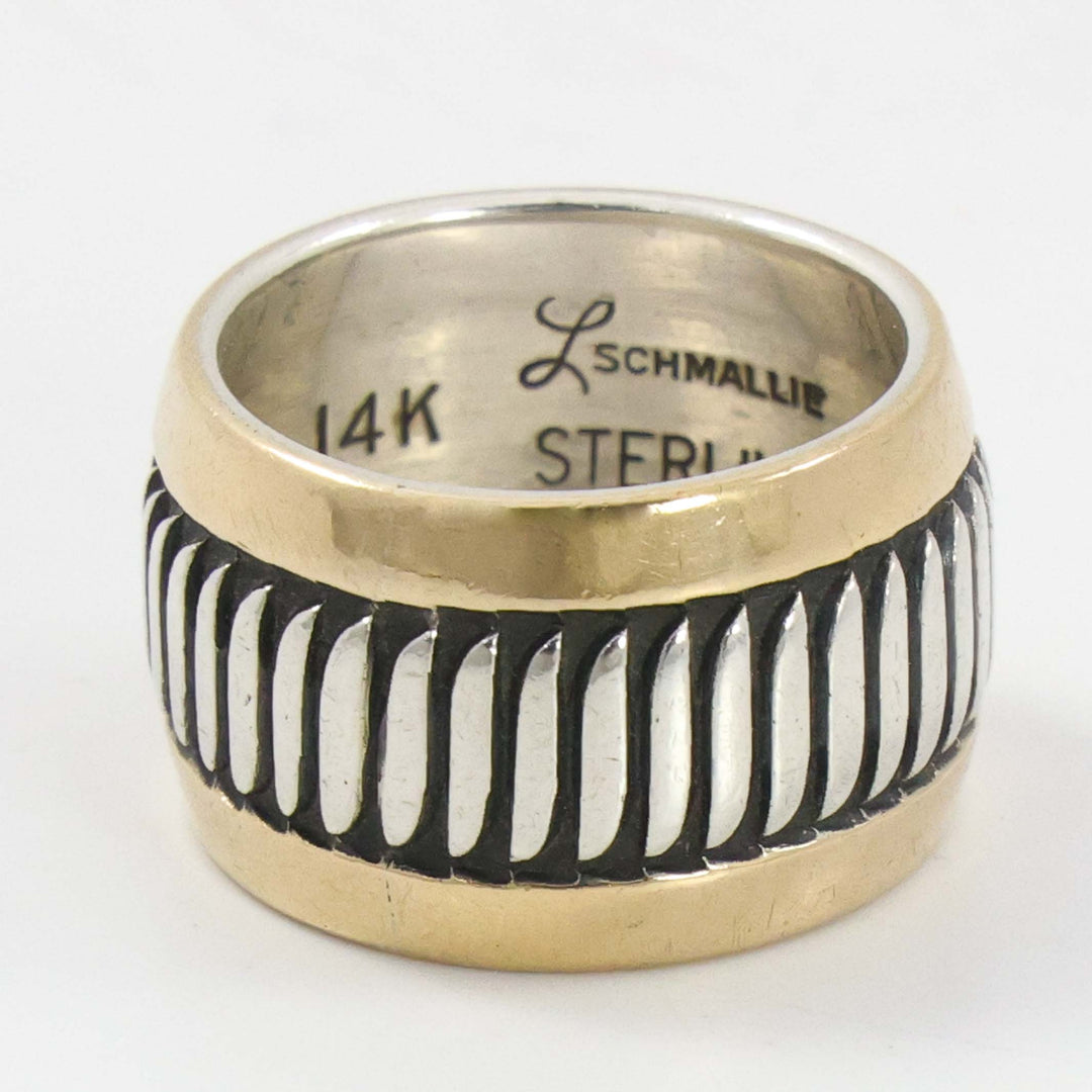 Gold on Silver Feather Ring