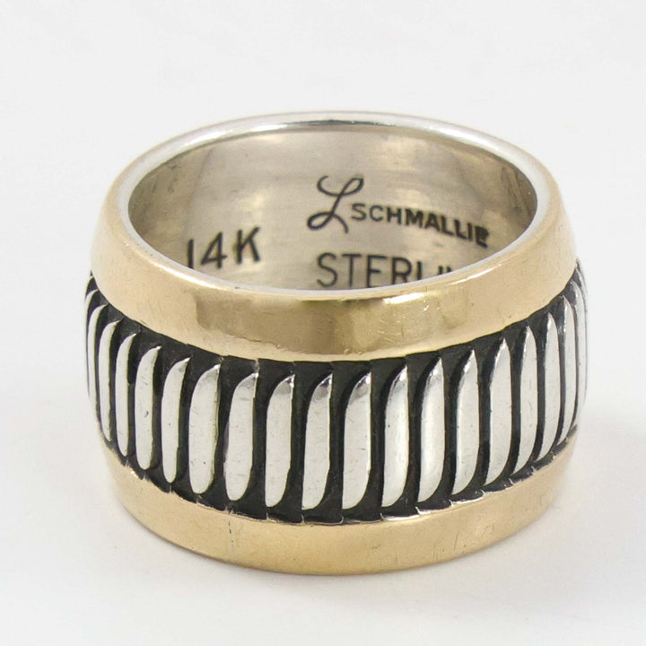 Gold on Silver Feather Ring