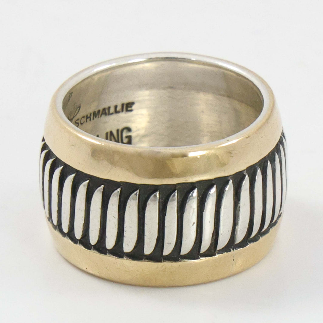 Gold on Silver Feather Ring