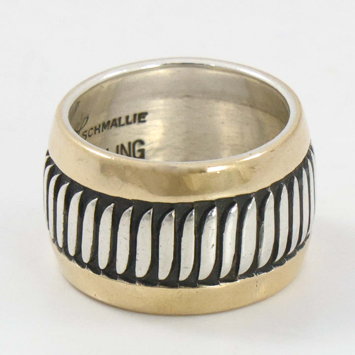 Gold on Silver Feather Ring