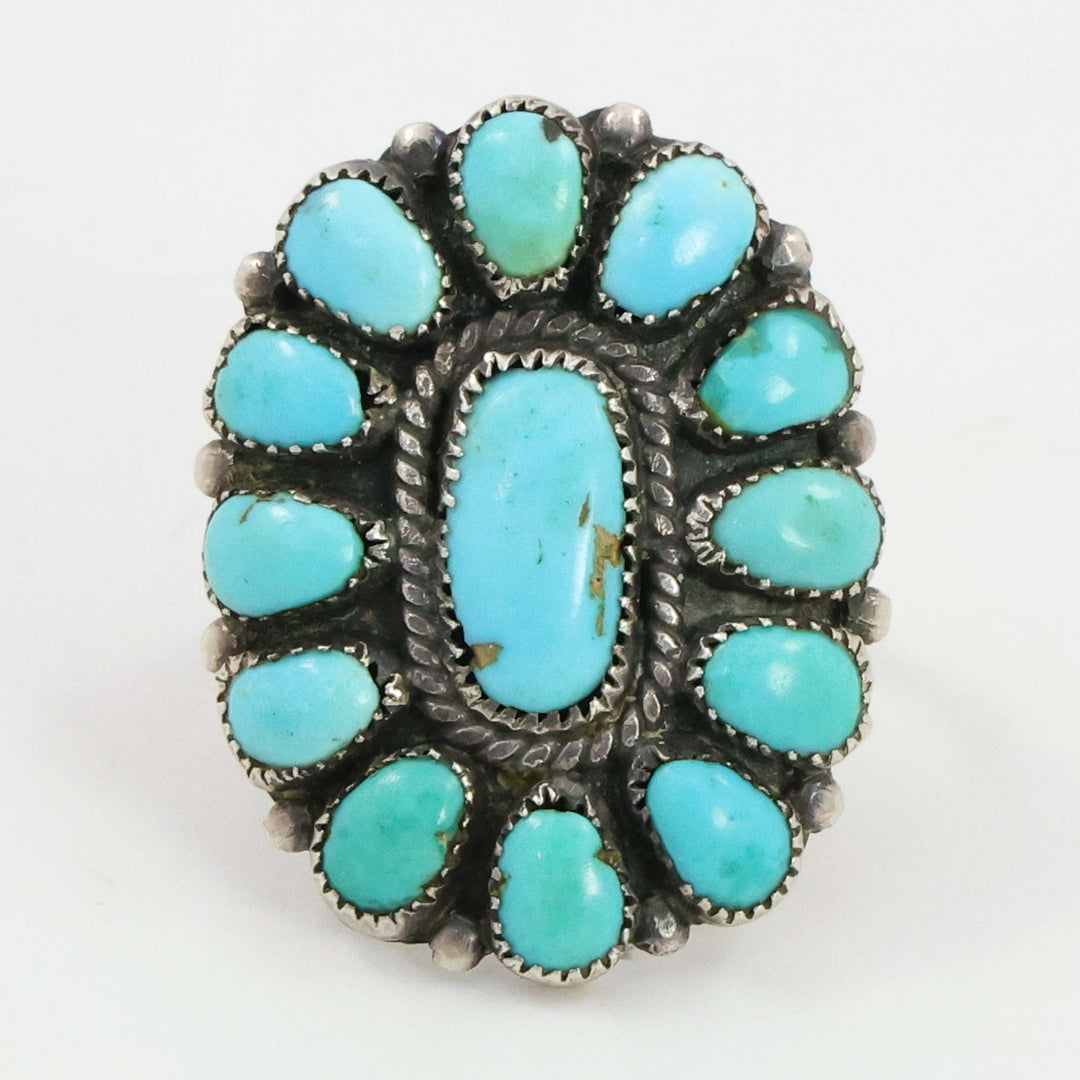1940s Turquoise Cluster Ring