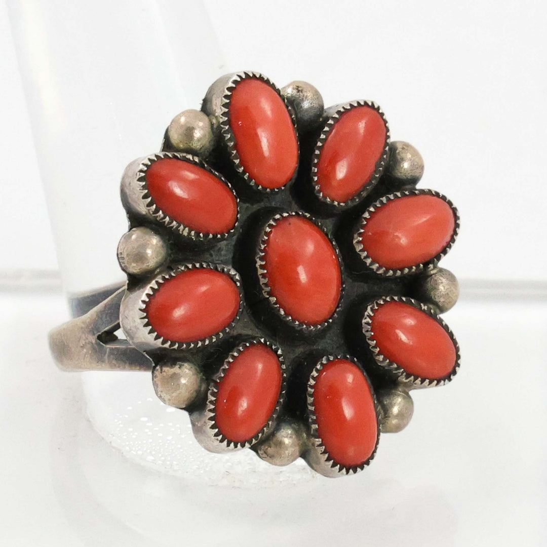1960s Coral Cluster Ring