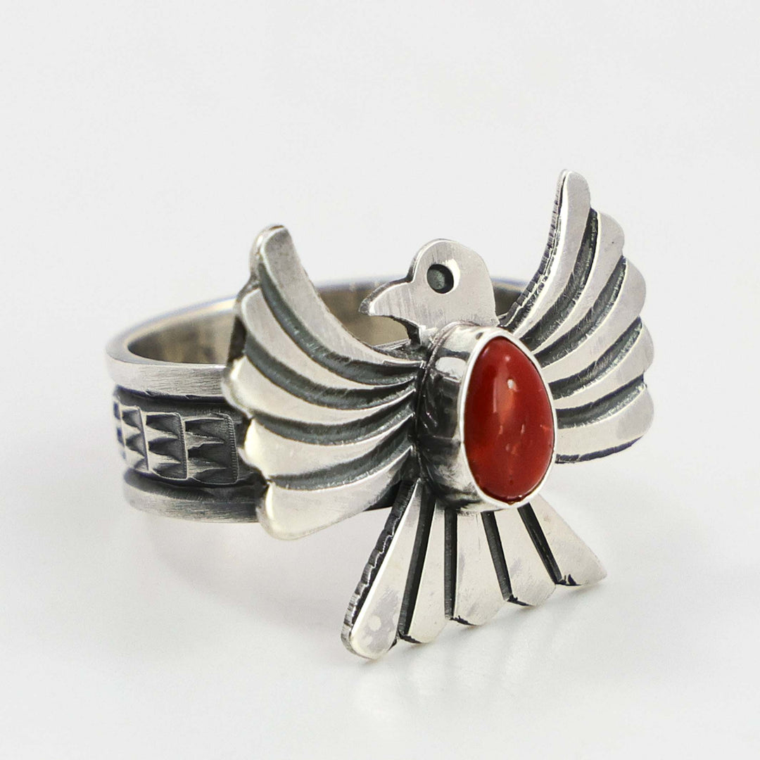 Coral Thunderbird Ring