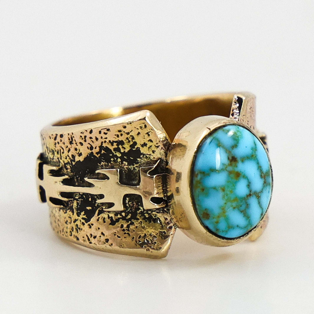 Gold and Turquoise Ring