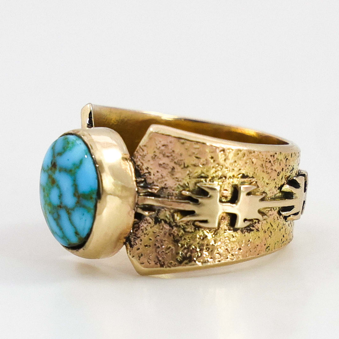 Gold and Turquoise Ring