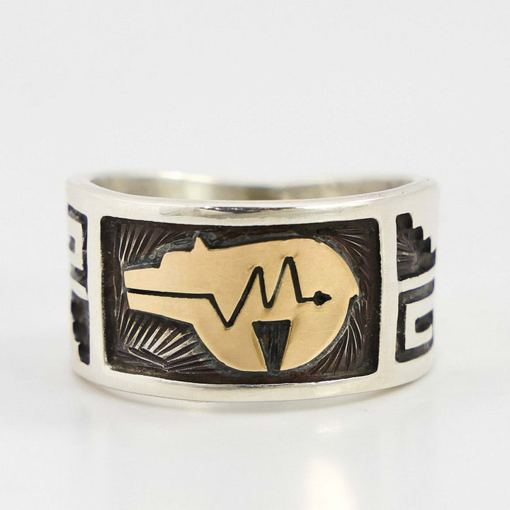 Silver and Gold Bear Ring