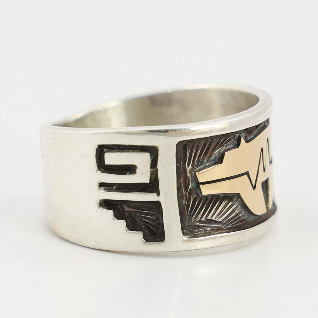 Silver and Gold Bear Ring