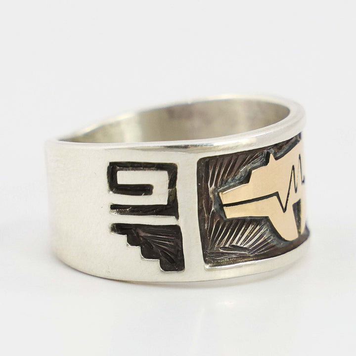 Silver and Gold Bear Ring