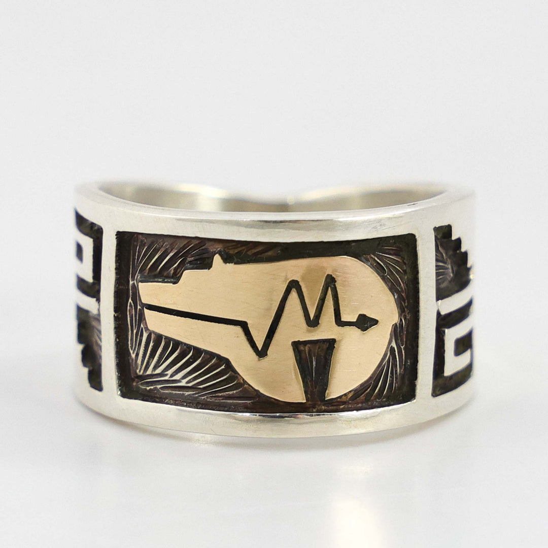 Silver and Gold Bear Ring