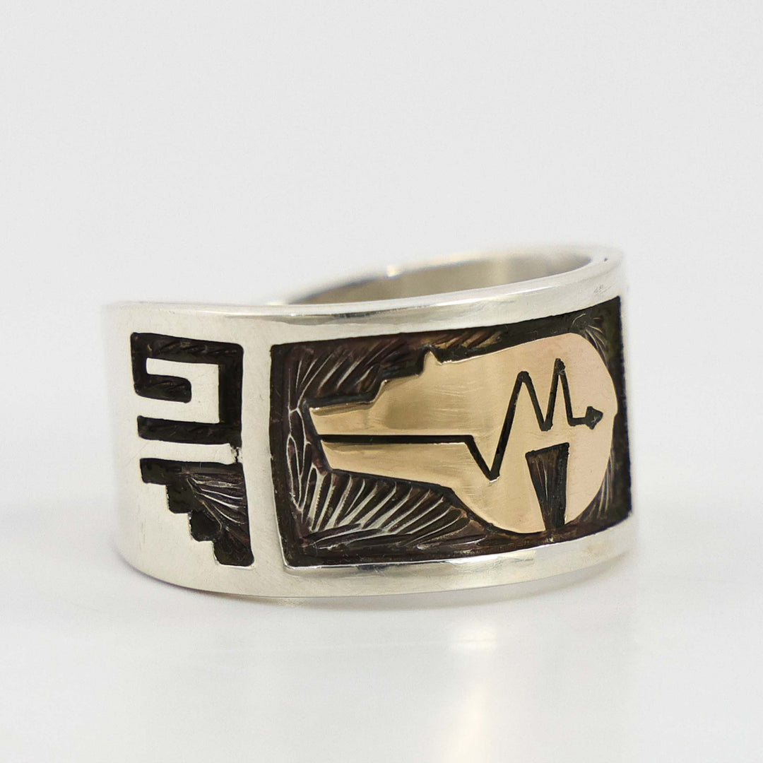 Silver and Gold Bear Ring