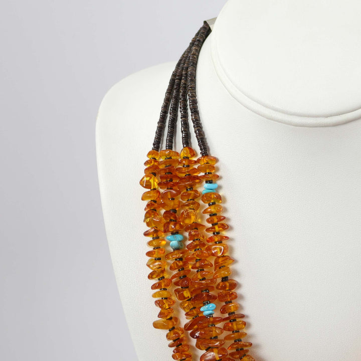 Amber and Turquoise Necklace by Marcella Teller Beall - Garland's