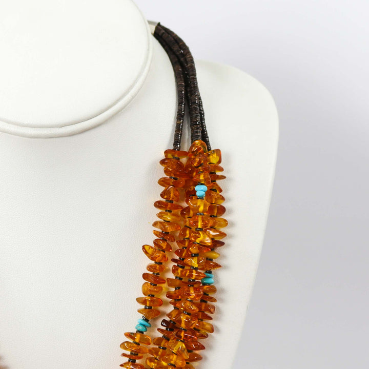 Amber and Turquoise Necklace by Marcella Teller Beall - Garland's