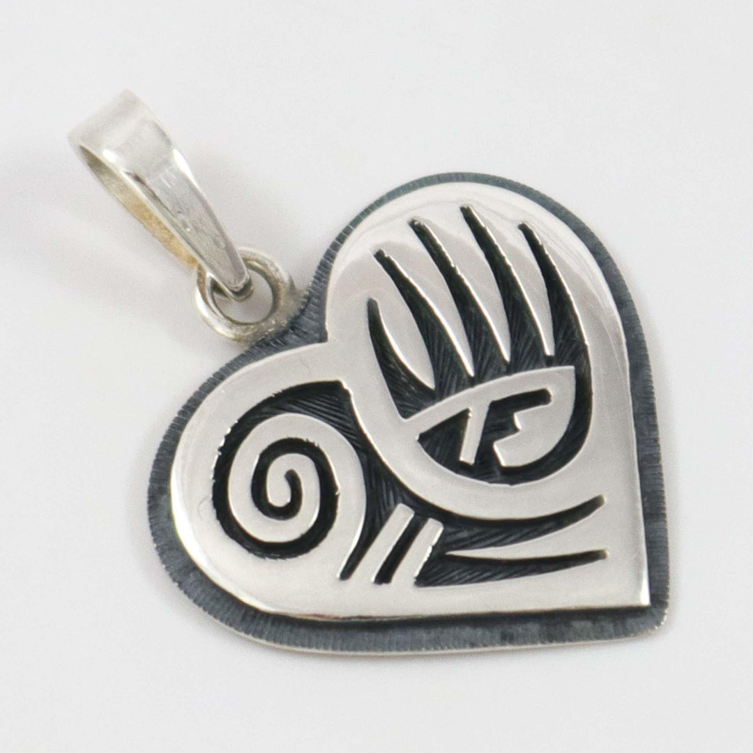 Badger Paw Heart Pendant by Ruben Saufkie - Garland's