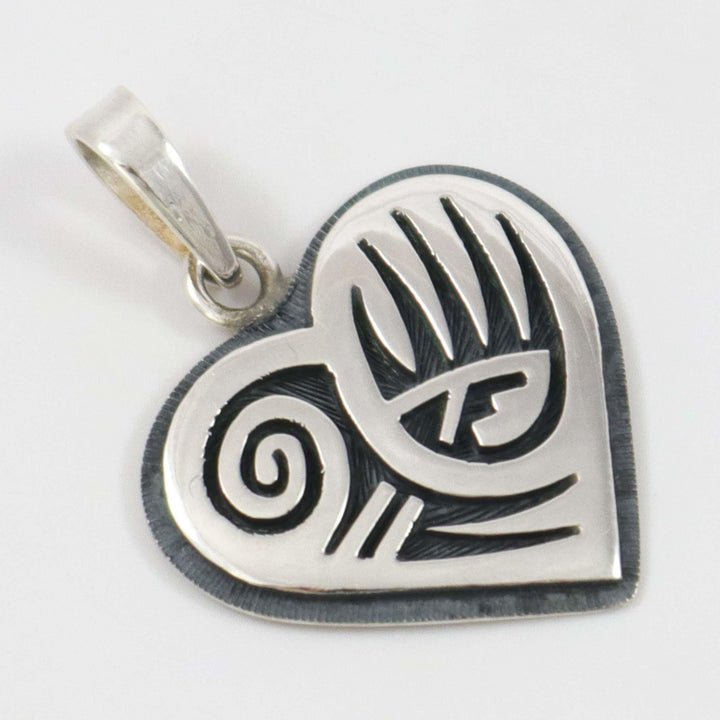 Badger Paw Heart Pendant by Ruben Saufkie - Garland's