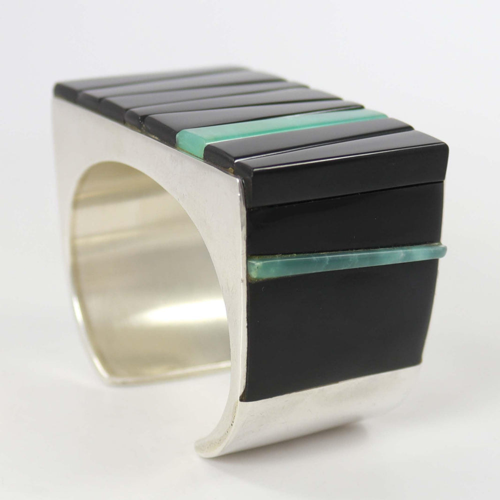 Black Jade and Chrysoprase Cuff by Na Na Ping - Garland's