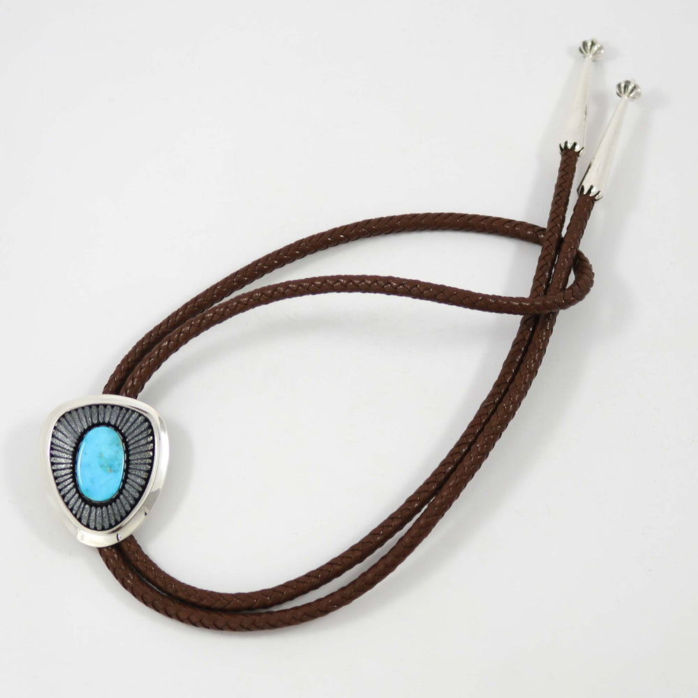 Blue Gem Turquoise Bola Tie by Al Joe - Garland's