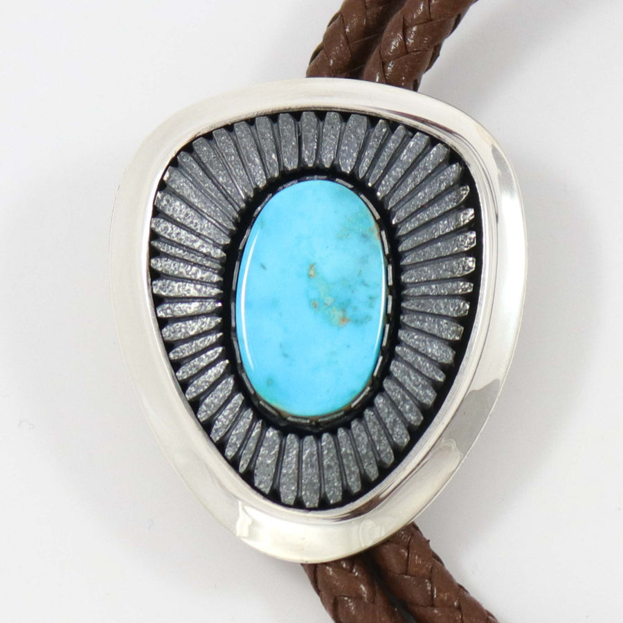Blue Gem Turquoise Bola Tie by Al Joe - Garland's
