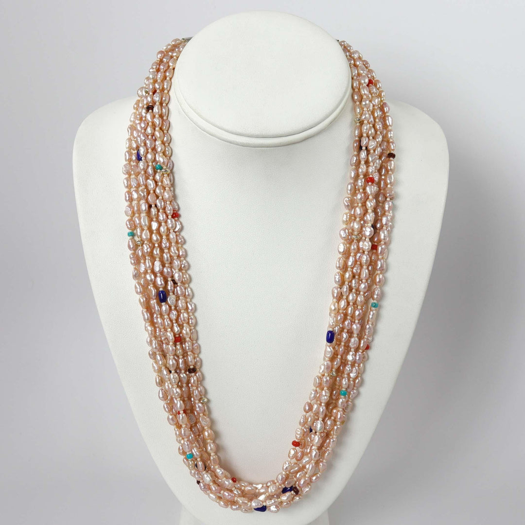 Champagne Pearl Necklace by Colina Yazzie - Garland's