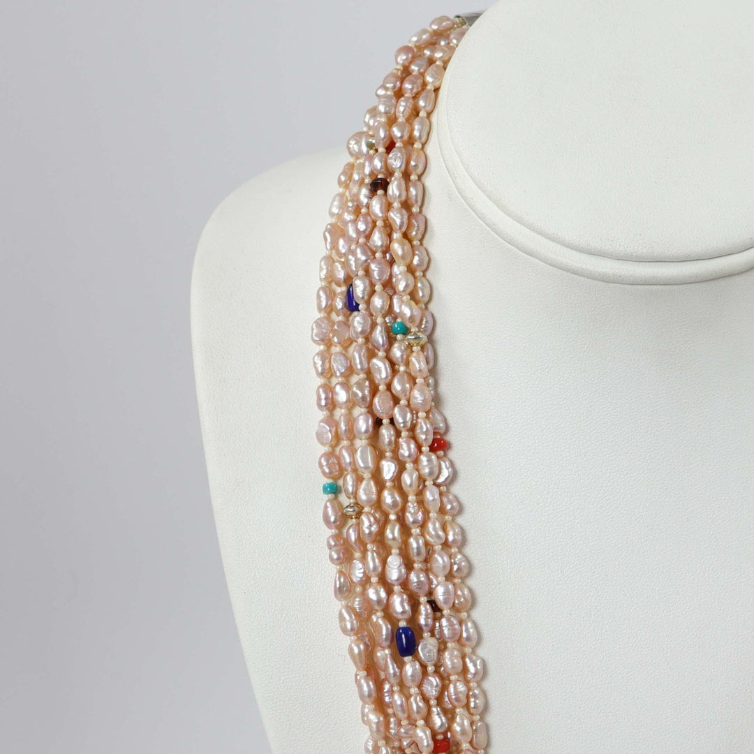Champagne Pearl Necklace by Colina Yazzie - Garland's