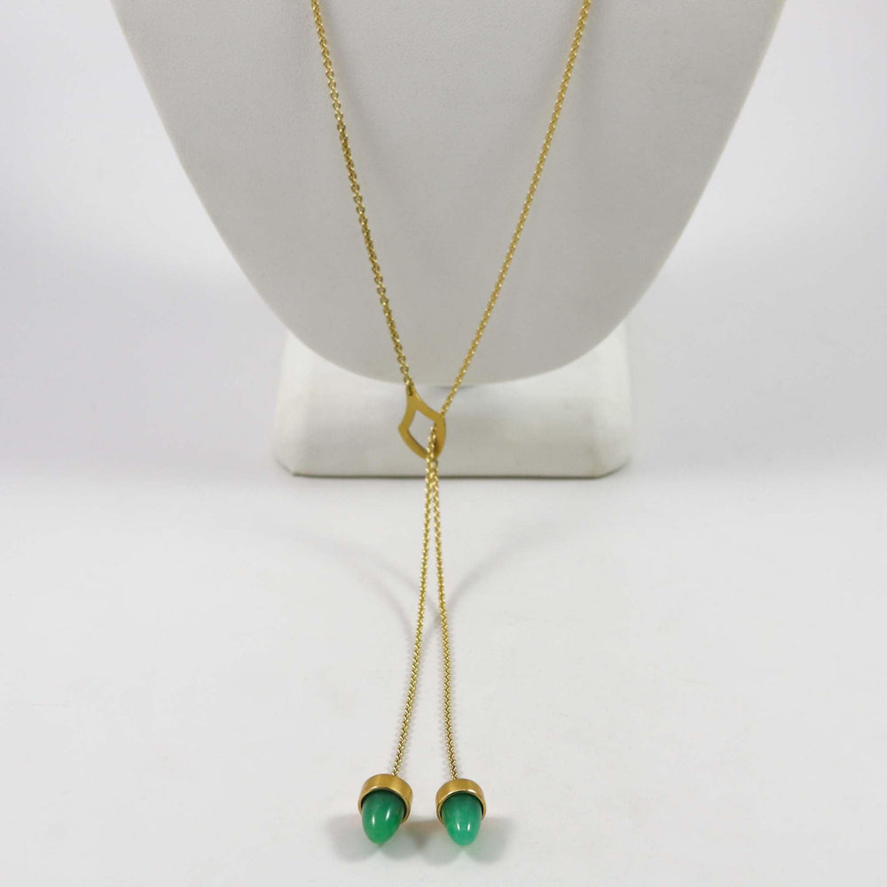 Chrysoprase Lariat Necklace by Maria Samora - Garland's