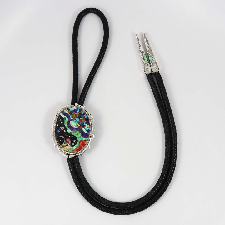 Colorful Inlay Bola Tie by Alvin Yellowhorse - Garland's