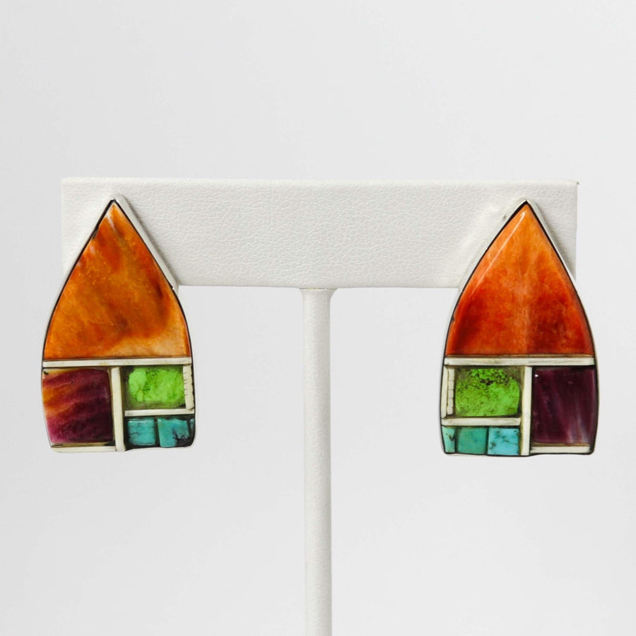 Colorful Inlay Earrings by Don Staats - Garland's