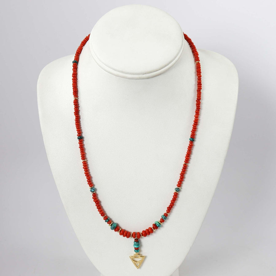 Coral and Gold Necklace by Melanie and Michael Lente - Garland's