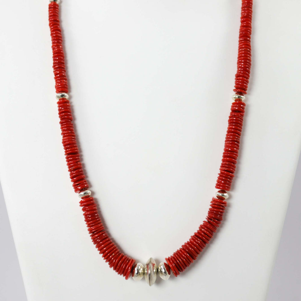 Coral Bead Necklace by Joe Jr. and Valerie Calabaza - Garland's