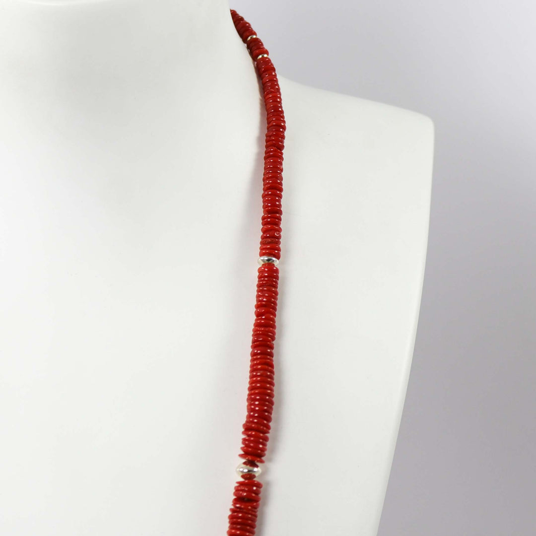 Coral Bead Necklace by Joe Jr. and Valerie Calabaza - Garland's