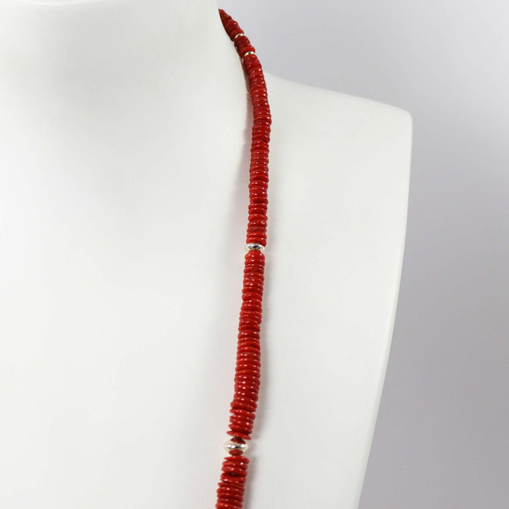 Coral Bead Necklace by Joe Jr. and Valerie Calabaza - Garland's
