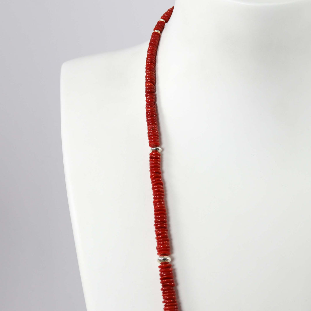 Coral Bead Necklace by Joe Jr. and Valerie Calabaza - Garland's