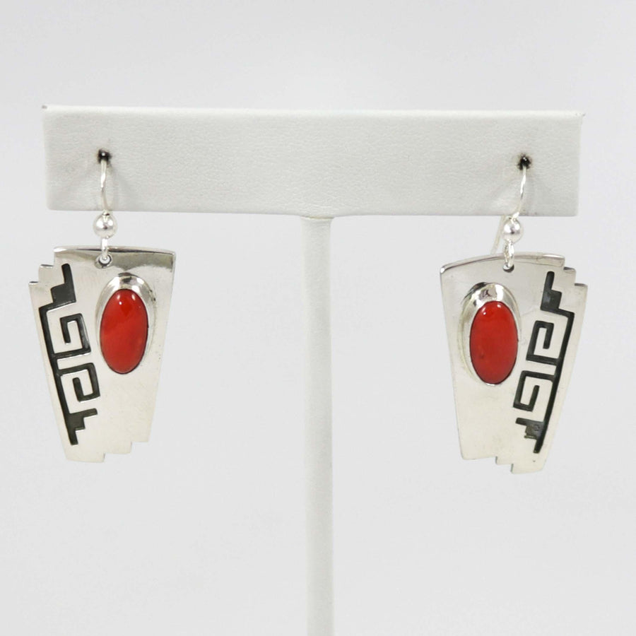 Coral Earrings by Mary and Everett Teller - Garland's