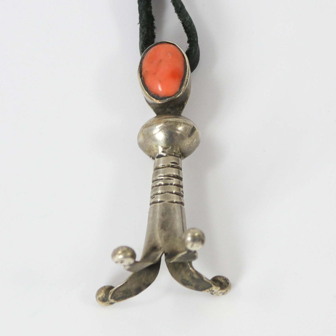 Coral Squash Blossom Pendant by Jock Favour - Garland's
