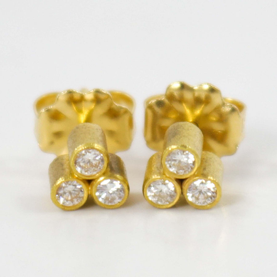 Gold and Diamond Earrings by Maria Samora - Garland's