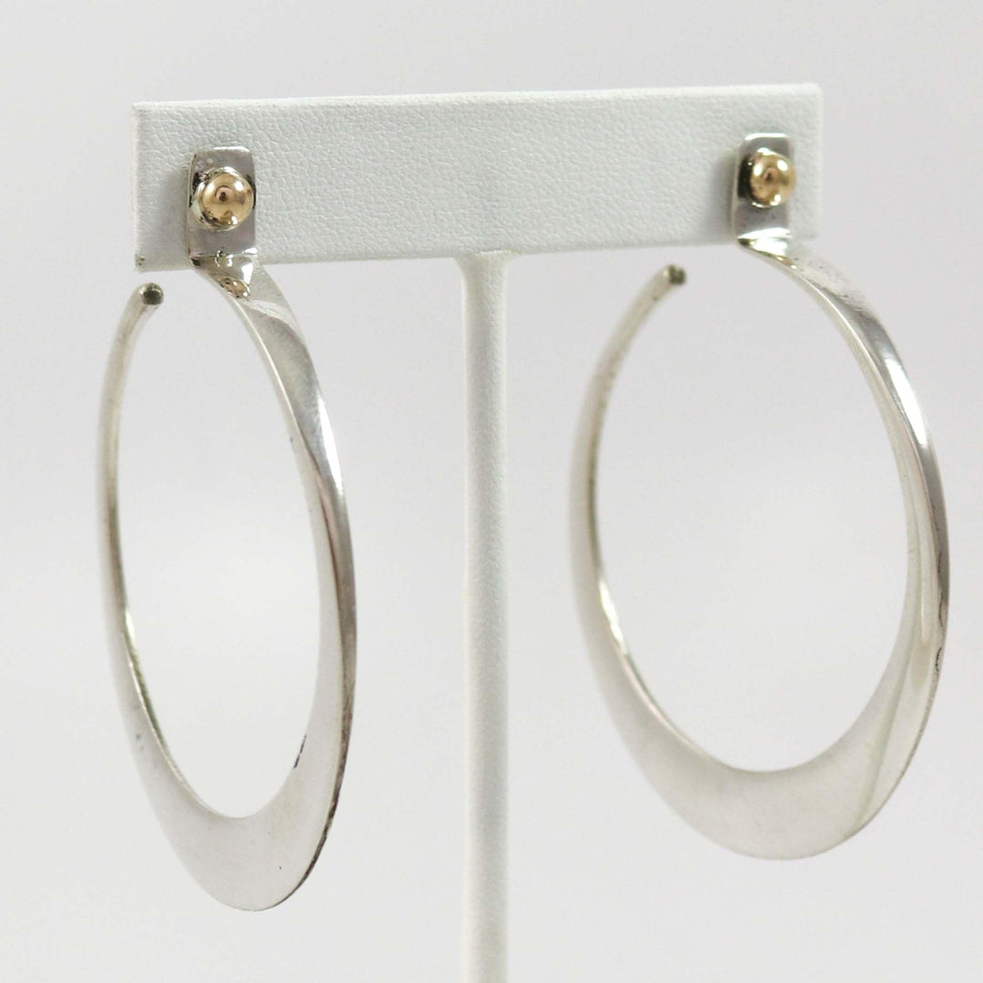 Gold and Silver Hoop Earrings by Edison Cummings - Garland's