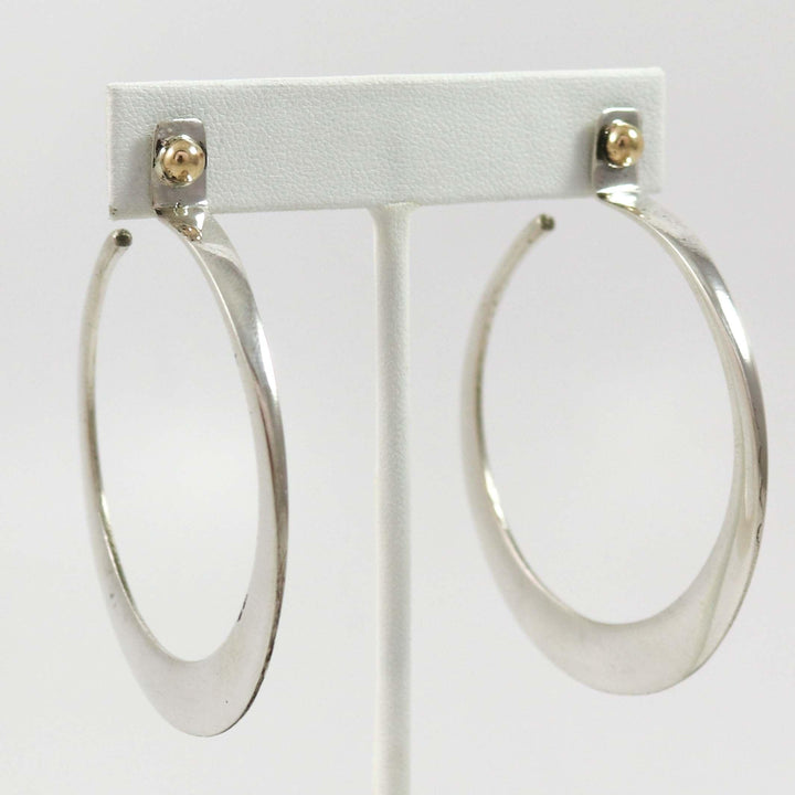 Gold and Silver Hoop Earrings by Edison Cummings - Garland's
