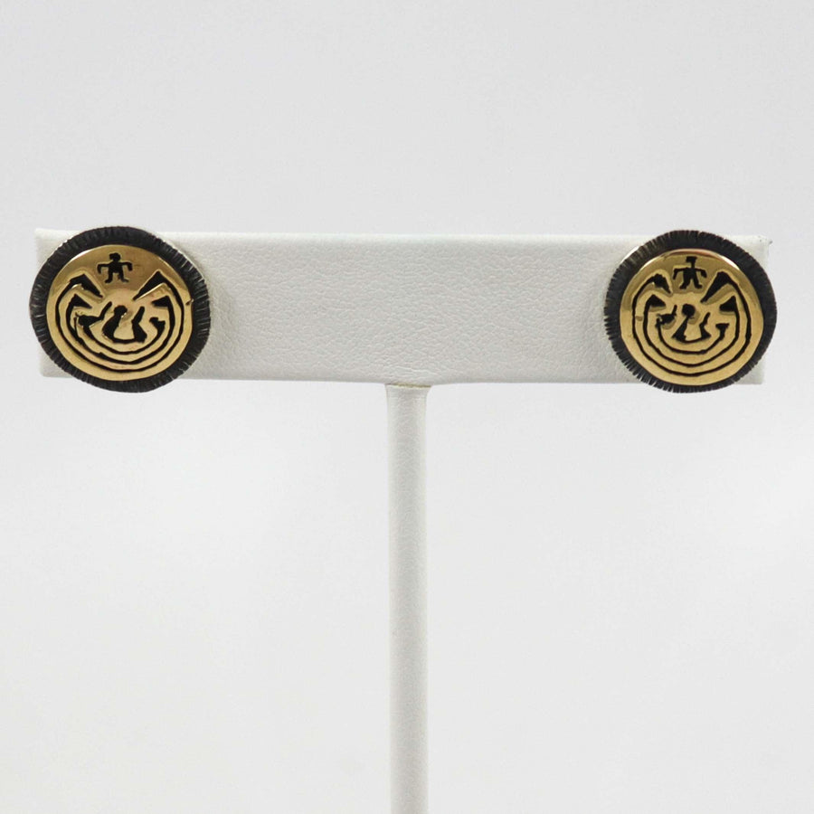 Gold Man in the Maze Earrings by Jason Takala - Garland's