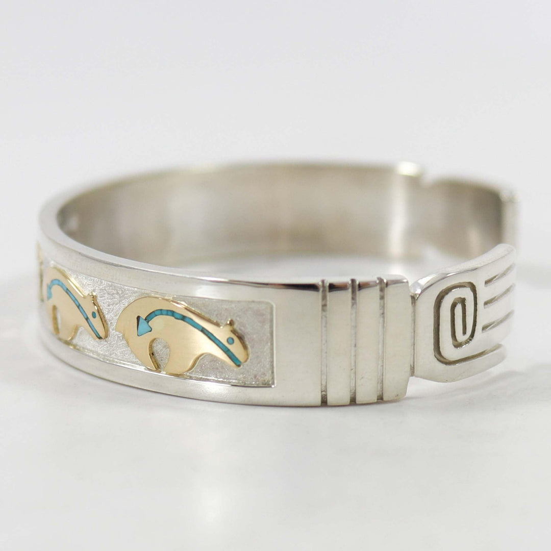 Gold on Silver Bear Cuff by Robert Taylor - Garland's