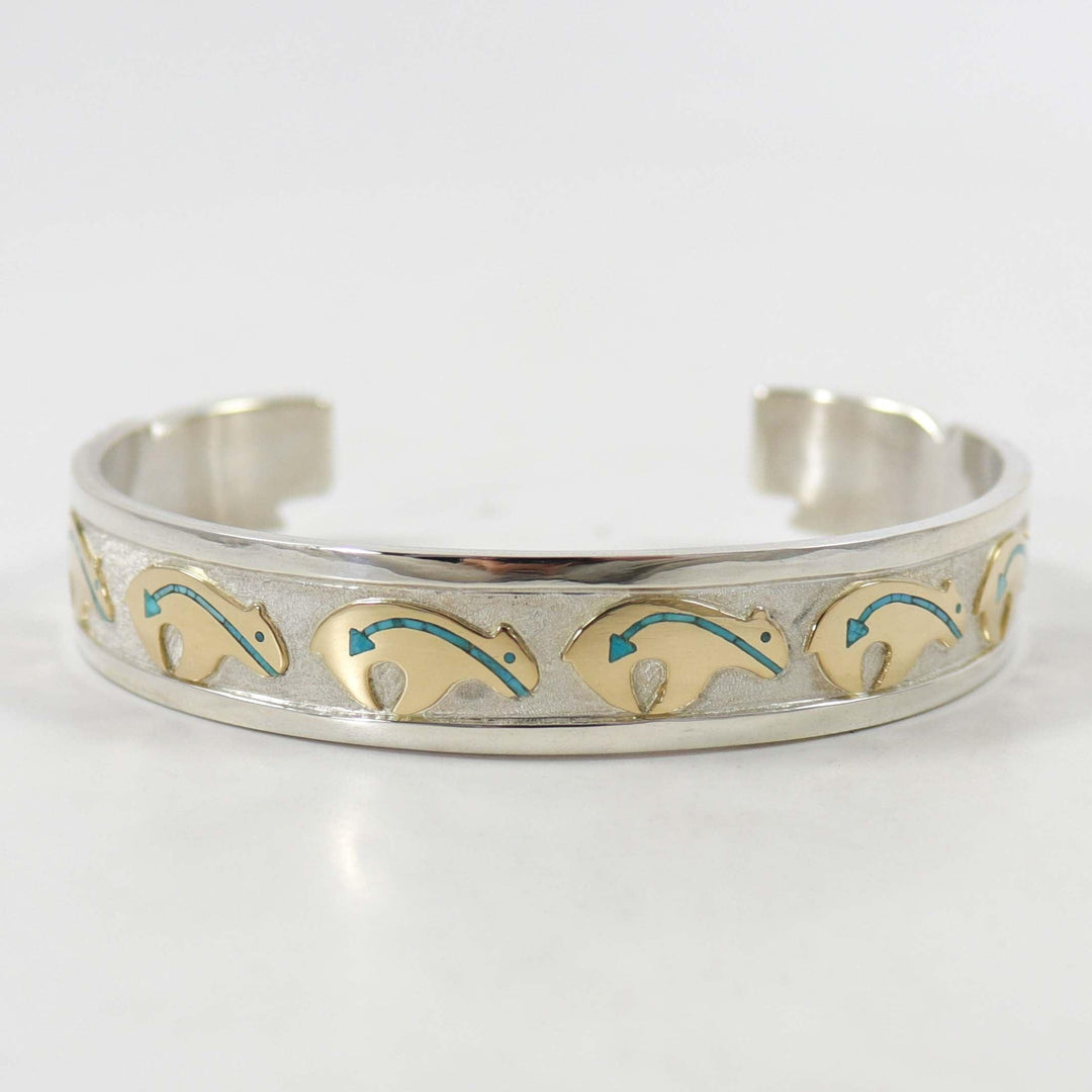 Gold on Silver Bear Cuff by Robert Taylor - Garland's